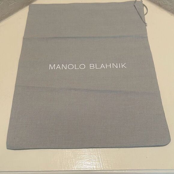 Monolo Blahnik Drawstring Top Dust Cover Gray Luxury Logo Travel Storage Bag - Picture 1 of 5